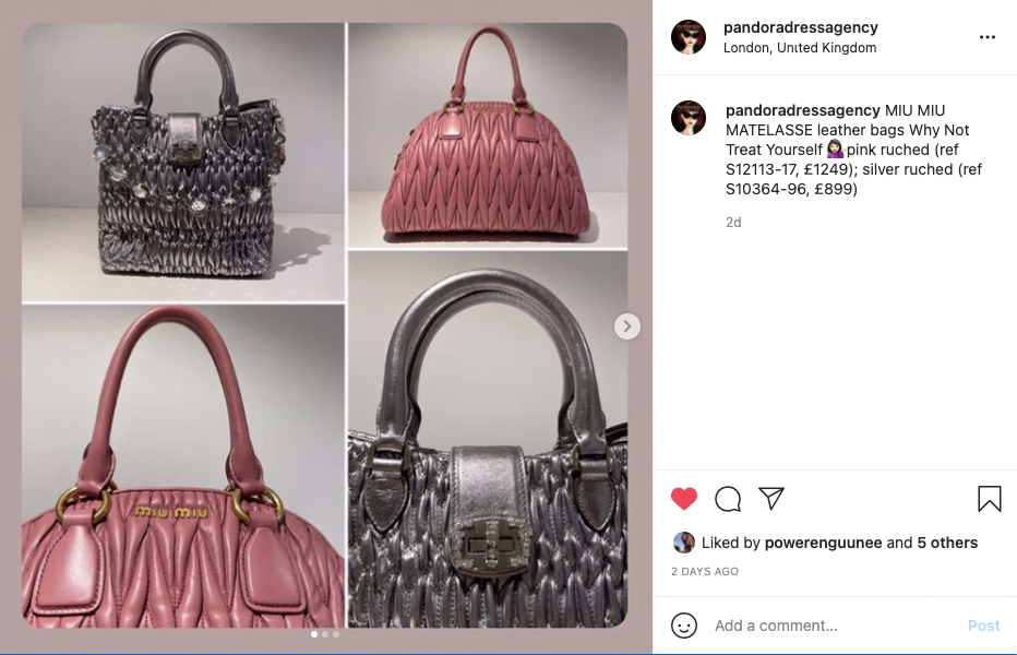 Miu Miu - Matelassé leather bags @ Pandora prices